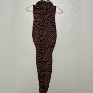 Express Brown and Black Zebra Print Dress size Small
